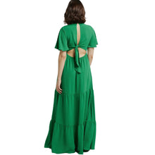 Indlæs billede til gallerivisning Florlet grøn maxi kjole drøm