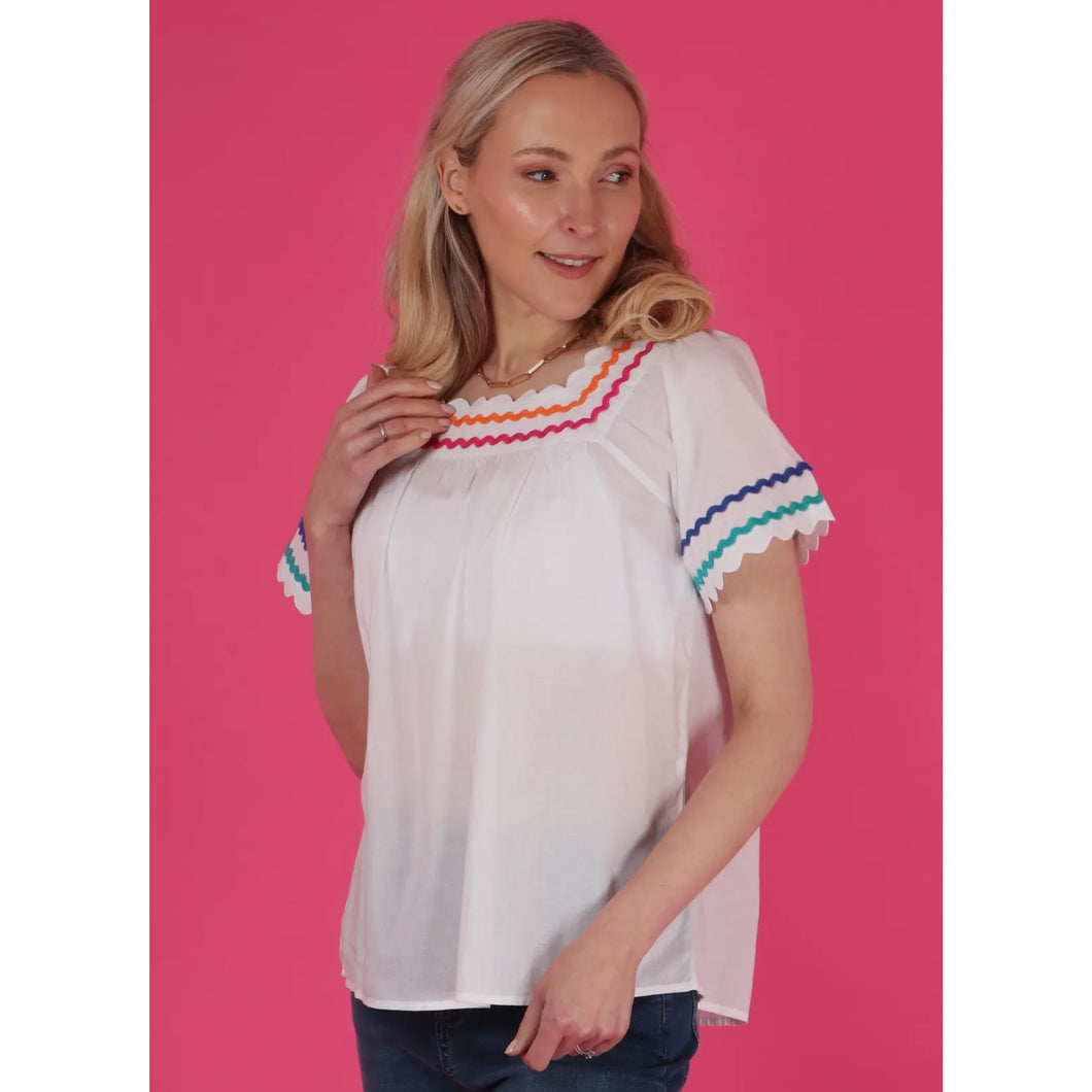 Feminin bomulds bluse