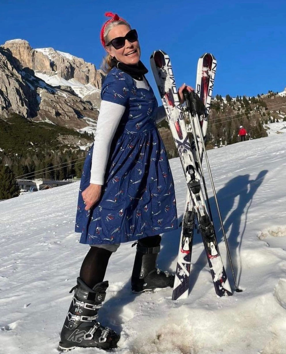 Kjole med ski på ⛷️
