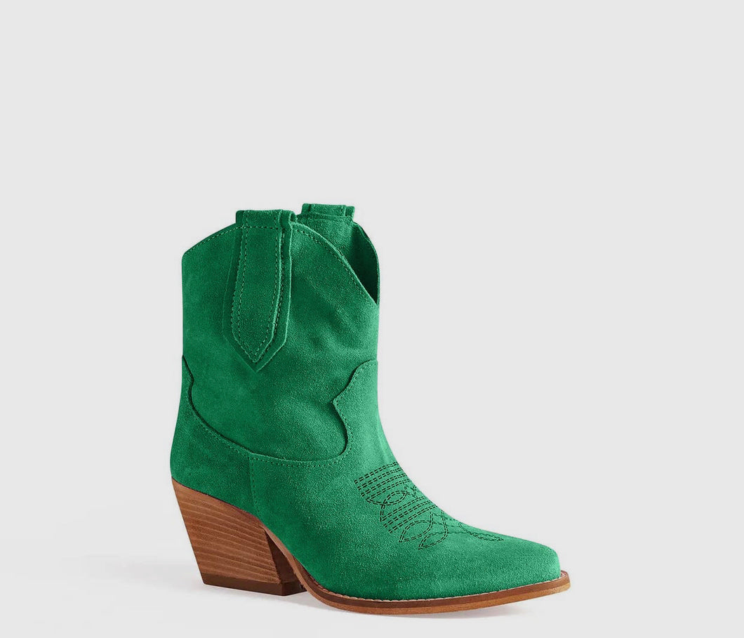 Håndlavet western boots i cool grøn
