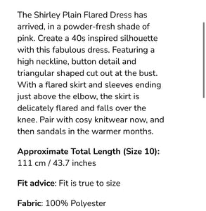 Collectif mainline shirley plain flared dress