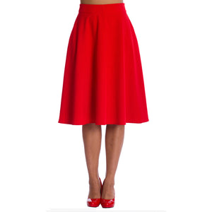 Rød nederdel med swing