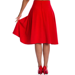 Rød nederdel med swing