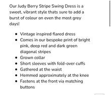 Indlæs billede til gallerivisning Berry stripe swing dress
