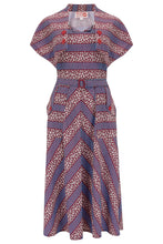 Indlæs billede til gallerivisning The &quot;Ayda&quot; 2pc Dress &amp; Detachable Shrug Bolero Set In Dotty Deco, True Vintage Style