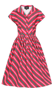 Berry stripe swing dress